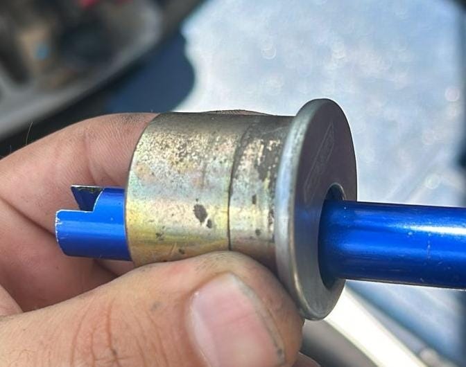 Lock cylinder with a follower tool inserted during a rekey