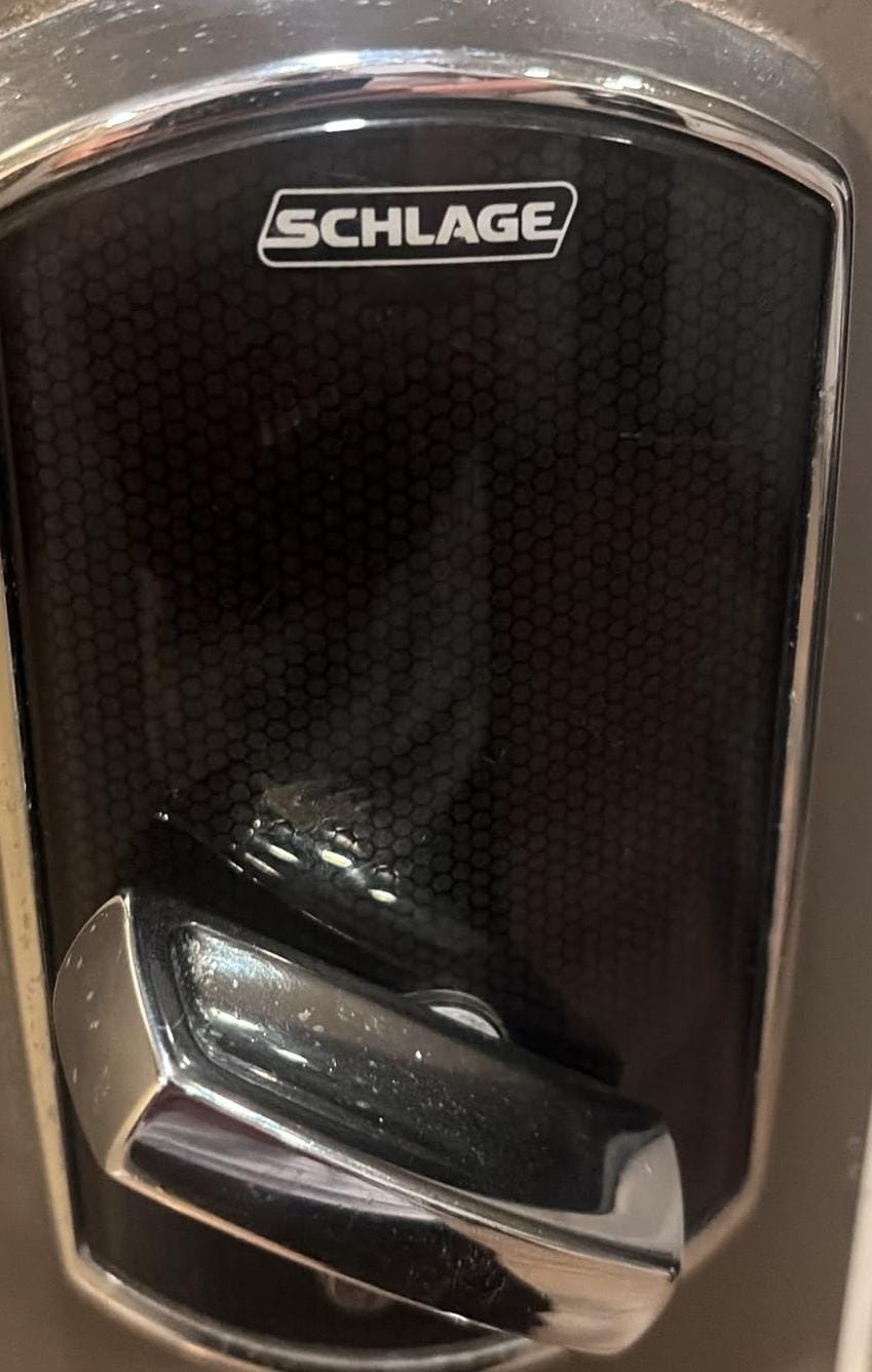 Schlage keypad lock installed on a front door