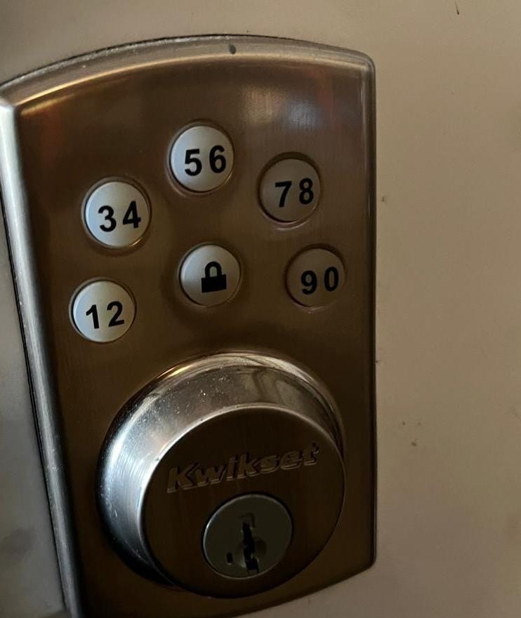 Kwikset keypad deadbolt installed after a SmartKey reset