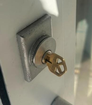 New deadbolt installed with the key in the lock